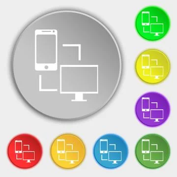 Synchronization sign icon. communicators sync symbol. Data exchange. Symbols  스톡 일러스트