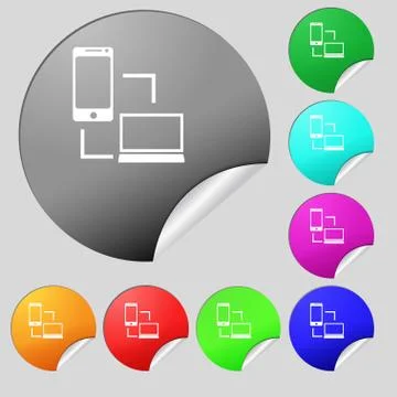 Synchronization sign icon. communicators sync symbol. Data exchange. Set of e Stock Illustration