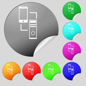Synchronization sign icon. communicators sync symbol. Data exchange. Set of e 스톡 일러스트