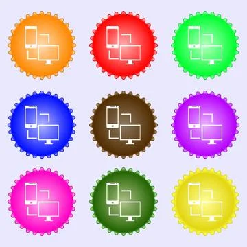 Synchronization sign icon. communicators sync symbol. Data exchange. A set of Illustrazione stock