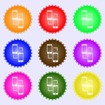 Synchronization sign icon. communicators sync symbol. Data exchange. A set of Stock Illustration