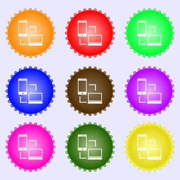 Synchronization sign icon. communicators sync symbol. Data exchange. A set of Illustrazione stock
