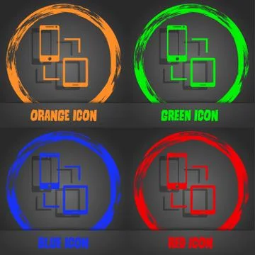 Synchronization sign icon. communicators sync symbol. Data exchange. Fashiona Illustrazione stock