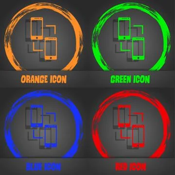 Synchronization sign icon. communicators sync symbol. Data exchange. Fashiona 스톡 일러스트