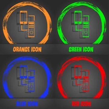 Synchronization sign icon. communicators sync symbol. Data exchange. Fashiona Stock Illustration