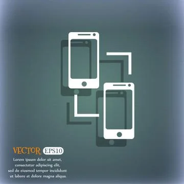 Synchronization sign icon. communicators sync symbol. Data exchange. On the b Stock Illustration