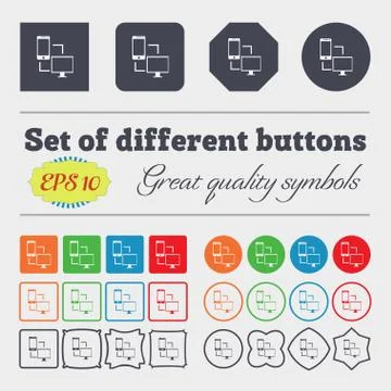 Synchronization sign icon. communicators sync symbol. Data exchange. Big set  스톡 일러스트