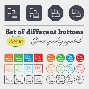 Synchronization sign icon. communicators sync symbol. Data exchange. Big set  Stock Illustration