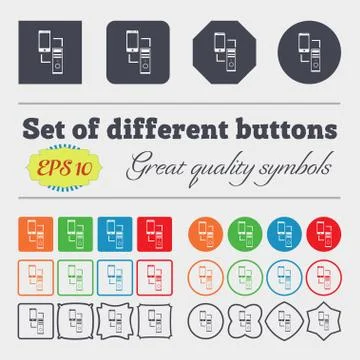 Synchronization sign icon. communicators sync symbol. Data exchange. Big set  Stock Illustration