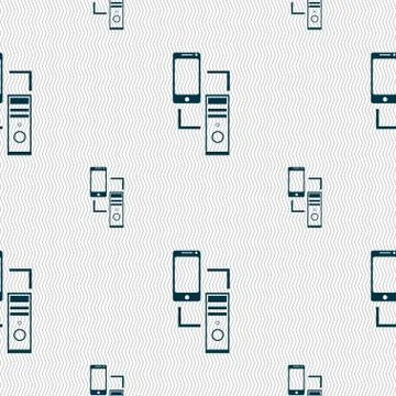 Synchronization sign icon. communicators sync symbol. Data exchange. Seamless Illustrazione stock