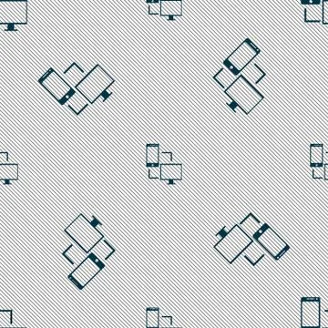 Synchronization sign icon. communicators sync symbol. Data exchange. Seamless Illustrazione stock
