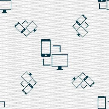Synchronization sign icon. communicators sync symbol. Data exchange. Seamless 스톡 일러스트