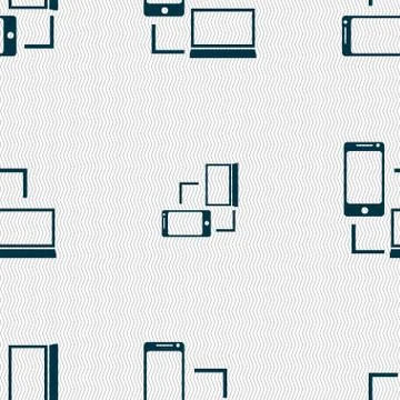 Synchronization sign icon. communicators sync symbol. Data exchange. Seamless Illustrazione stock