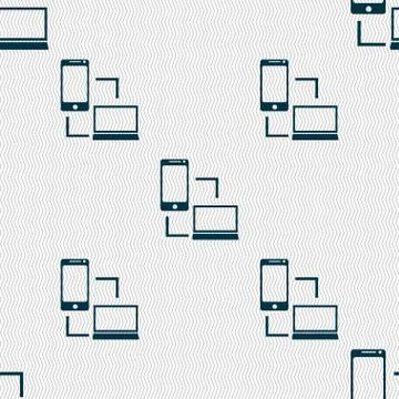 Synchronization sign icon. communicators sync symbol. Data exchange. Seamless 스톡 일러스트