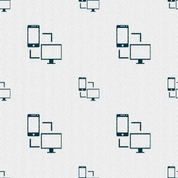 Synchronization sign icon. communicators sync symbol. Data exchange. Seamless 스톡 일러스트