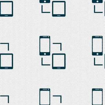 Synchronization sign icon. communicators sync symbol. Data exchange. Seamless Stock Illustration