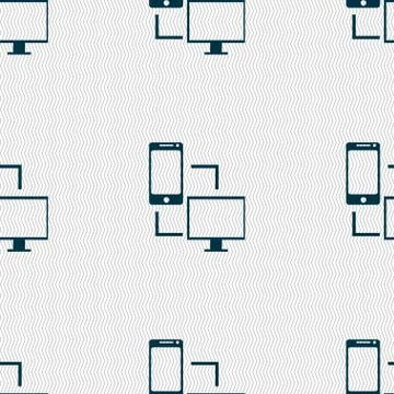 Synchronization sign icon. communicators sync symbol. Data exchange. Seamless Stock Illustration
