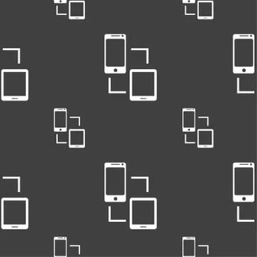 Synchronization sign icon. communicators sync symbol. Data exchange. Seamless Stock Illustration