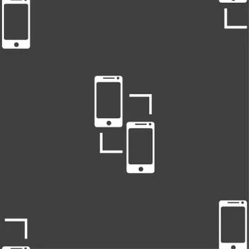 Synchronization sign icon. communicators sync symbol. Data exchange. Seamless 스톡 일러스트
