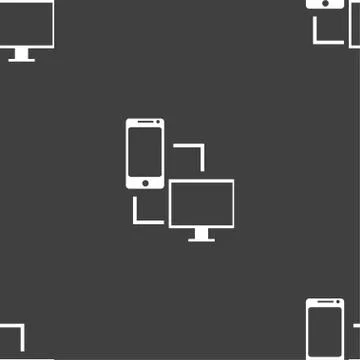 Synchronization sign icon. communicators sync symbol. Data exchange. Seamless 스톡 일러스트