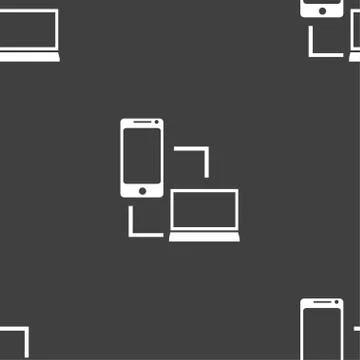 Synchronization sign icon. communicators sync symbol. Data exchange. Seamless 스톡 일러스트