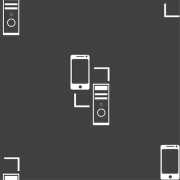 Synchronization sign icon. communicators sync symbol. Data exchange. Seamless Illustrazione stock