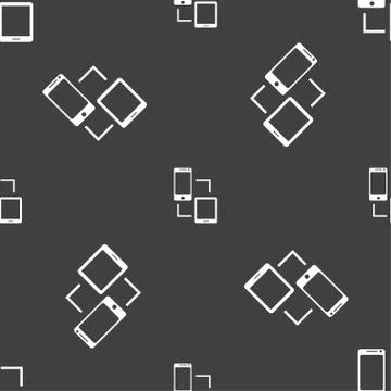 Synchronization sign icon. communicators sync symbol. Data exchange. Seamless Illustrazione stock