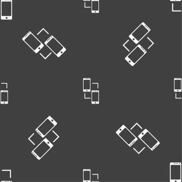 Synchronization sign icon. communicators sync symbol. Data exchange. Seamless Illustrazione stock