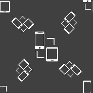 Synchronization sign icon. communicators sync symbol. Data exchange. Seamless 스톡 일러스트