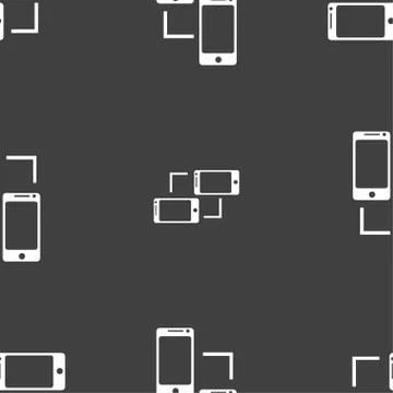 Synchronization sign icon. communicators sync symbol. Data exchange. Seamless Stock Illustration
