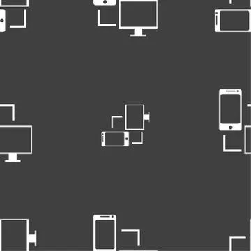 Synchronization sign icon. communicators sync symbol. Data exchange. Seamless 스톡 일러스트