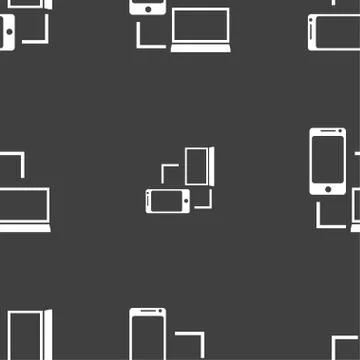 Synchronization sign icon. communicators sync symbol. Data exchange. Seamless Stock Illustration