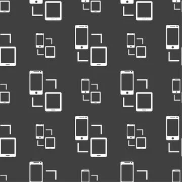 Synchronization sign icon. communicators sync symbol. Data exchange. Seamless Stock Illustration