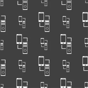 Synchronization sign icon. communicators sync symbol. Data exchange. Seamless Stockillustratie
