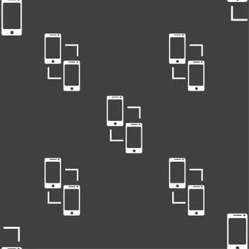 Synchronization sign icon. communicators sync symbol. Data exchange. Seamless Illustrazione stock