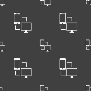 Synchronization sign icon. communicators sync symbol. Data exchange. Seamless 스톡 일러스트