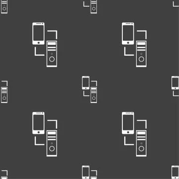 Synchronization sign icon. communicators sync symbol. Data exchange. Seamless 스톡 일러스트