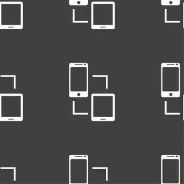 Synchronization sign icon. communicators sync symbol. Data exchange. Seamless Stock Illustration