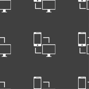 Synchronization sign icon. communicators sync symbol. Data exchange. Seamless 스톡 일러스트