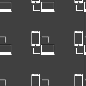 Synchronization sign icon. communicators sync symbol. Data exchange. Seamless 스톡 일러스트