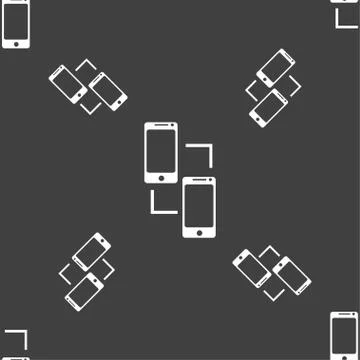 Synchronization sign icon. communicators sync symbol. Data exchange. Seamless pa Stock Illustration