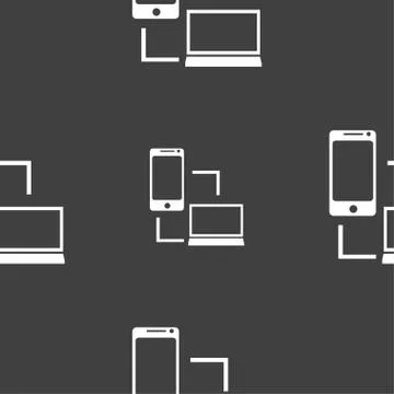 Synchronization sign icon. communicators sync symbol. Data exchange. Seamless pa Stock Illustration