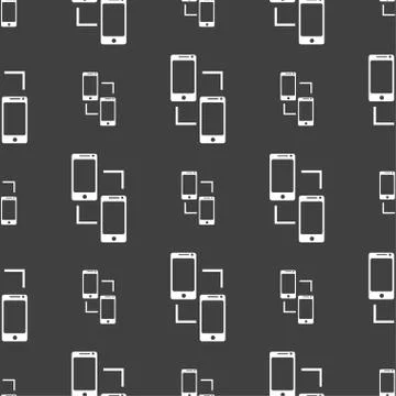Synchronization sign icon. communicators sync symbol. Data exchange. Seamless pa 스톡 일러스트