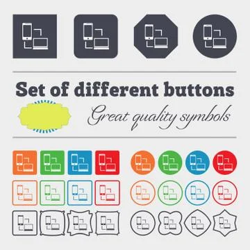 Synchronization sign icon. communicators sync symbol. Data exchange. Big set of Stock Illustration