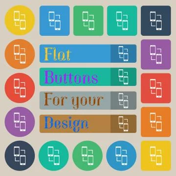 Synchronization sign icon. communicators sync symbol. Data exchange. Set of twen Stock Illustration