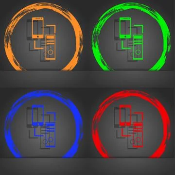 Synchronization sign icon. communicators sync symbol. Data exchange. Fashionable 스톡 일러스트