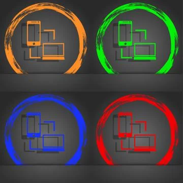 Synchronization sign icon. communicators sync symbol. Data exchange. Fashionable Stock Illustration