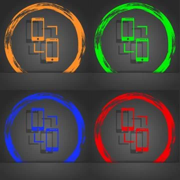 Synchronization sign icon. communicators sync symbol. Data exchange. Fashionable Stock Illustration