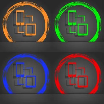 Synchronization sign icon. communicators sync symbol. Data exchange. Fashionable 스톡 일러스트
