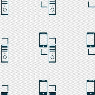 Synchronization sign icon. communicators sync symbol. Data exchange. Seamless ab Stockillustratie
